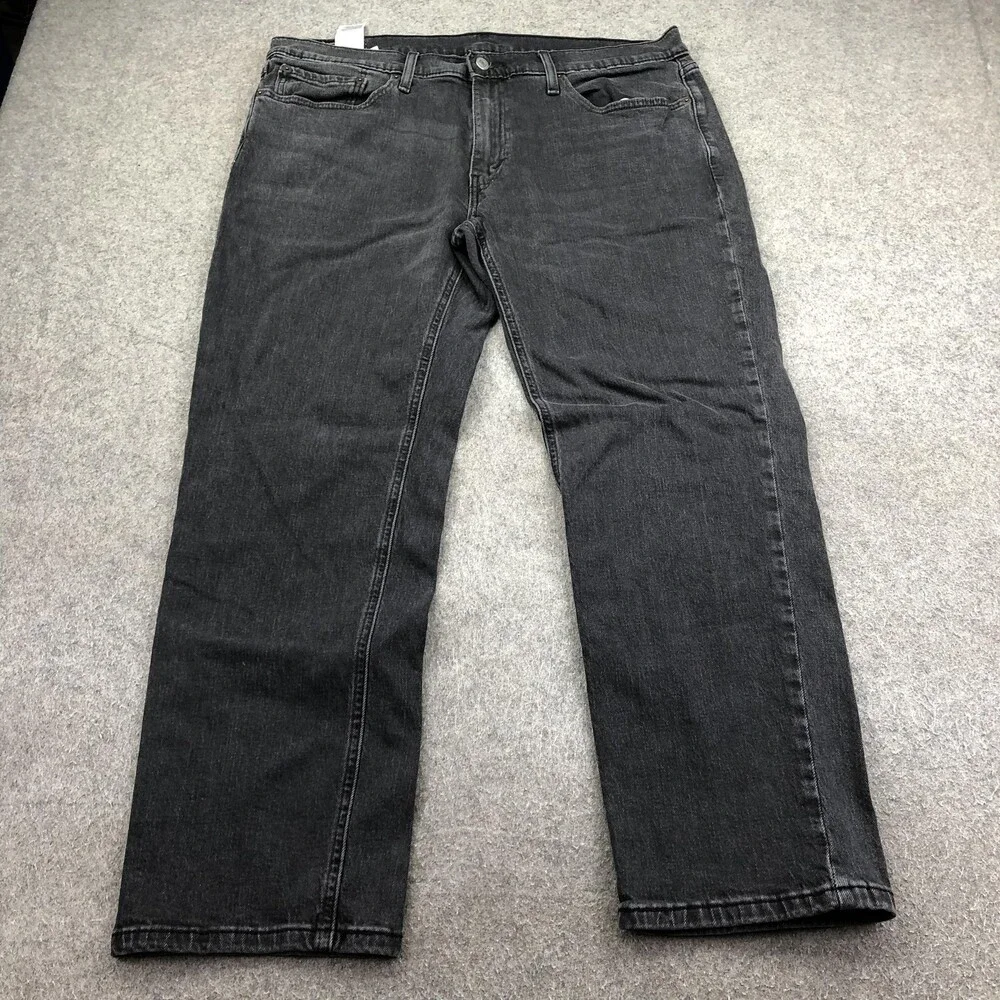 Levis 541 Jeans Mens 36x30 Black Charcoal Wash Athletic Straight Denim Pants